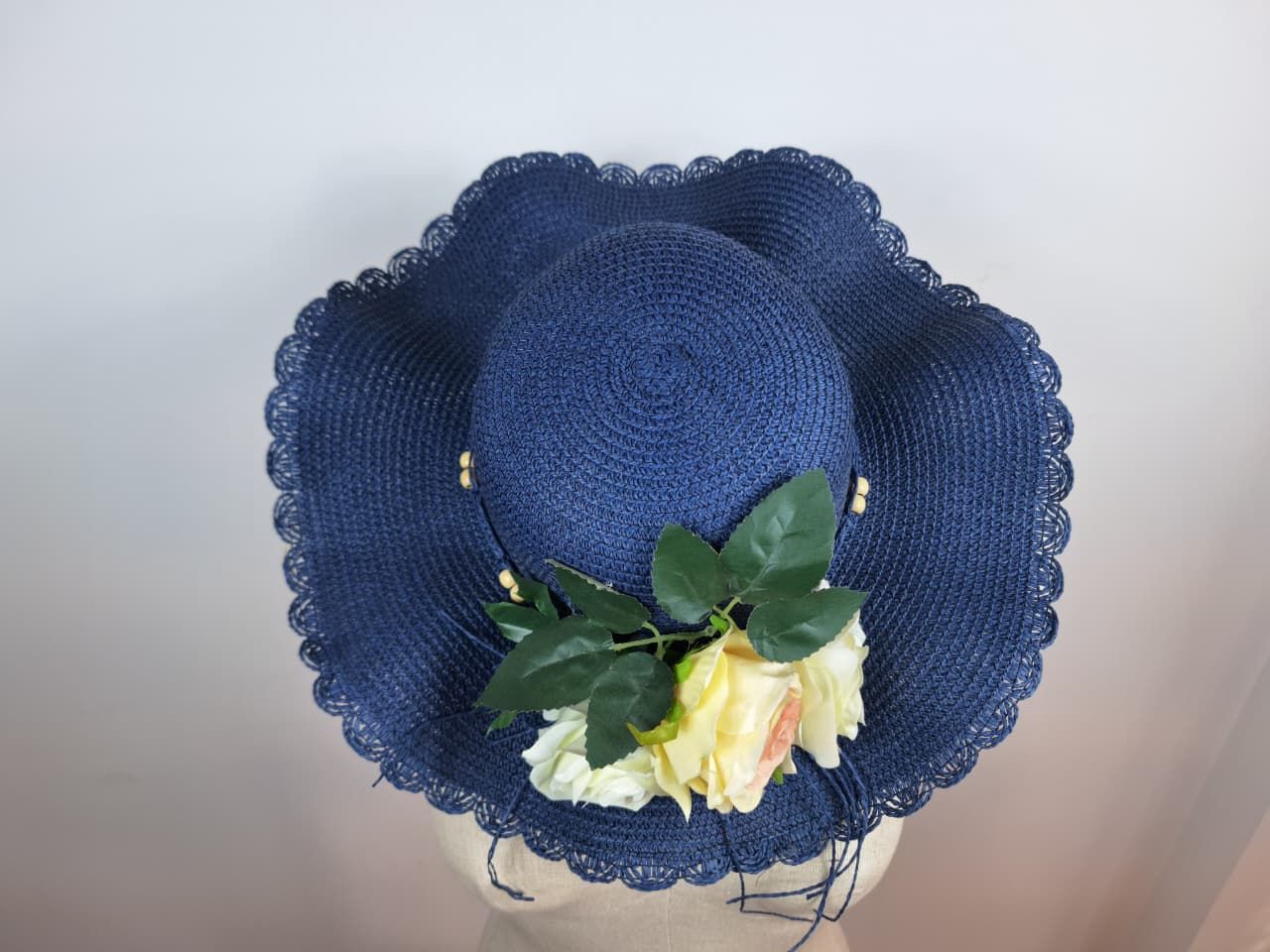 Straw Hat, navy blue