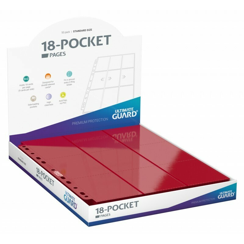 Ultimate Guard - 18-Pocket Side-Loading Pages (50) - Red