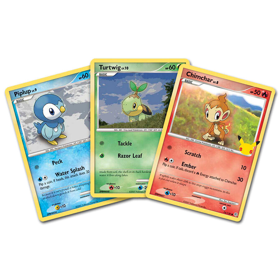 25. Years Pokémon - 3-Pack Jumbo Cards - Sinnoh Starters Pack - EN