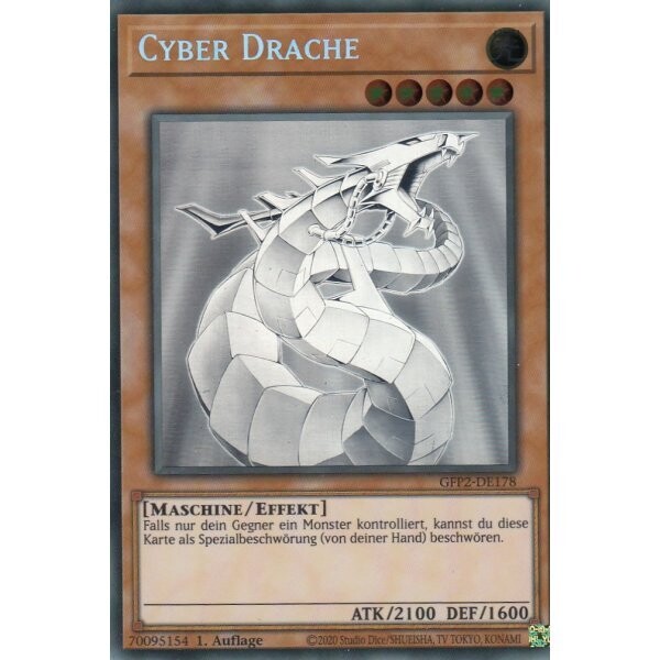 Cyber Drache (Ghost Rare - GFP2) (Front NM Back with Factory Flaw)