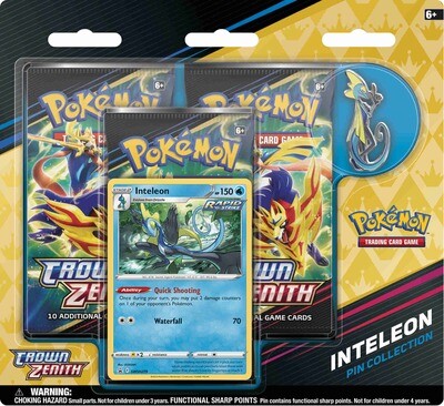Pokemon - Crown Zenith - Pin Collection Blister Pack - Inteleon