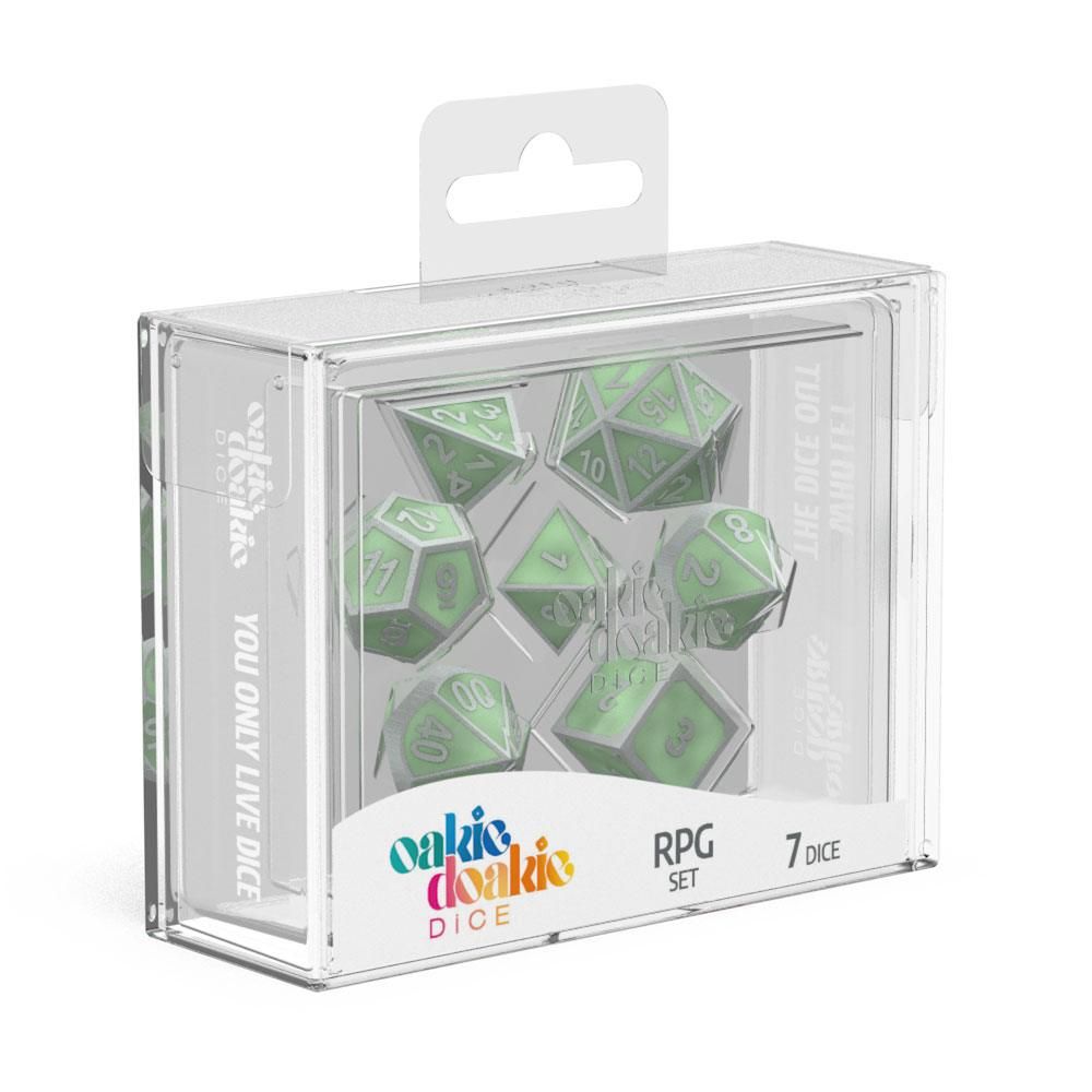Oakie Doakie - Dice RPG-Würfel Set - Metal Dice Glow in the Dark - Druid&#39;s Blaze
