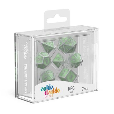 Oakie Doakie - Dice RPG-Würfel Set - Metal Dice Glow in the Dark - Druid&#39;s Blaze