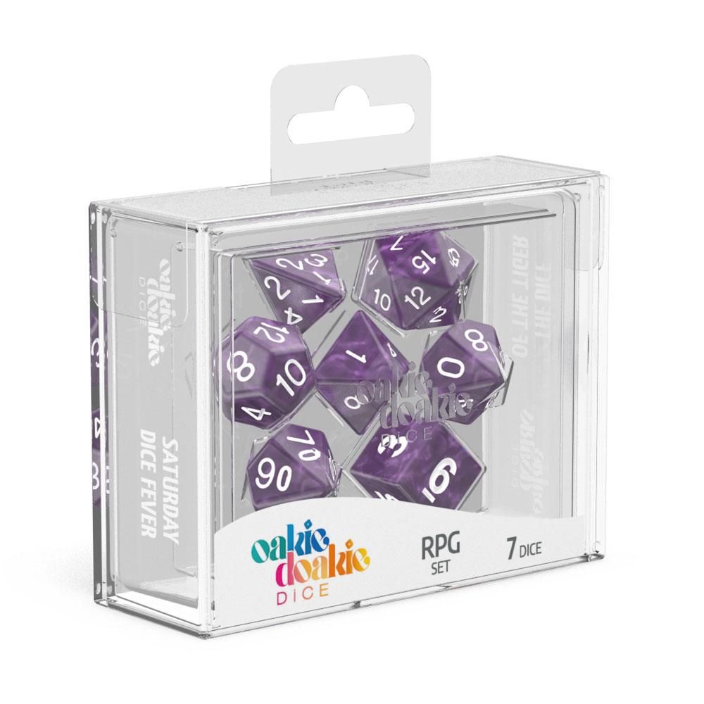 Oakie Doakie - Dice RPG Set - Marble - Purple (7)