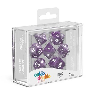 Oakie Doakie - Dice RPG Set - Marble - Purple (7)