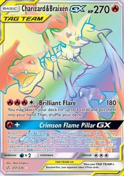 Charizard &amp; Braixen GX (CEC 251) - Near Mint - EN