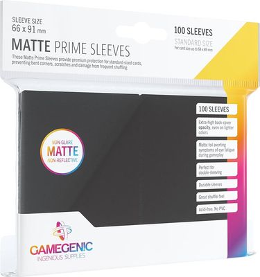 Gamegenic - MATTE Prime Sleeves - Black (100)