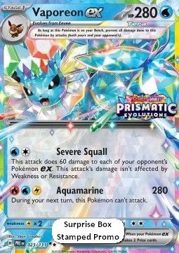 Vaporeon ex (xPRE 023) (STAMP) - Near Mint - EN