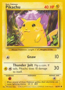 Pikachu (BS 58) - Near Mint - DE (1.Ed)