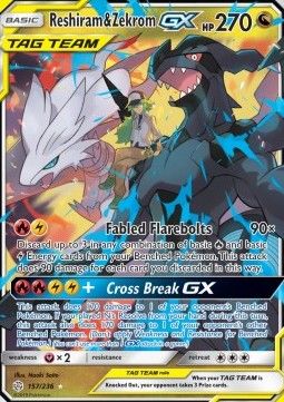 Reshiram &amp; Zekrom GX (CEC 157) - Near Mint - DE