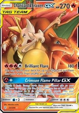 Charizard &amp; Braixen GX (CEC 22) - Near Mint - EN