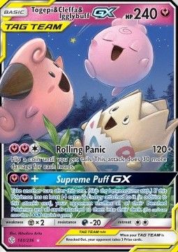 Togepi &amp; Pii &amp; FLuffeluff GX (CEC 143) - Near Mint - DE
