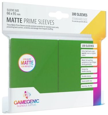 Gamegenic - MATTE Prime Sleeves - Green (100)