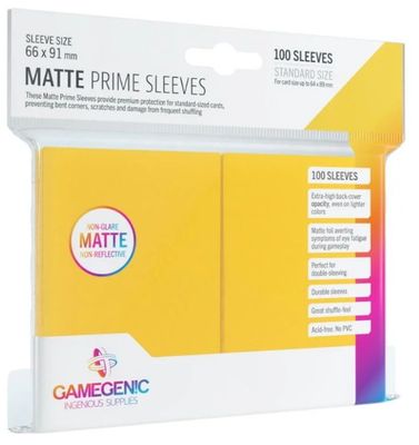 Gamegenic - MATTE Prime Sleeves - Yellow (100)