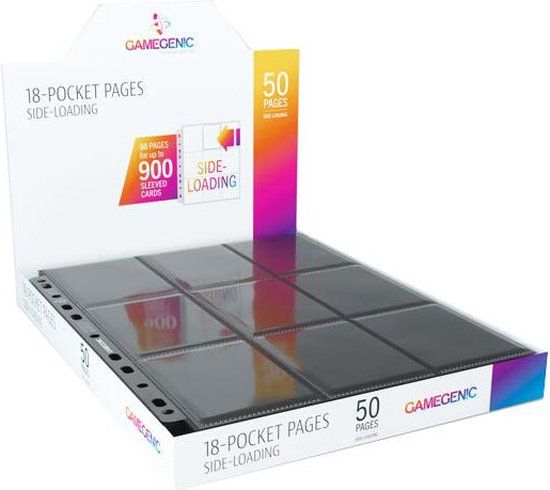 Gamegenic - 18-Pocket Side-Loading Pages (50) - Black