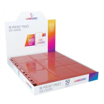 Gamegenic - 18-Pocket Side-Loading Pages (50) - Red