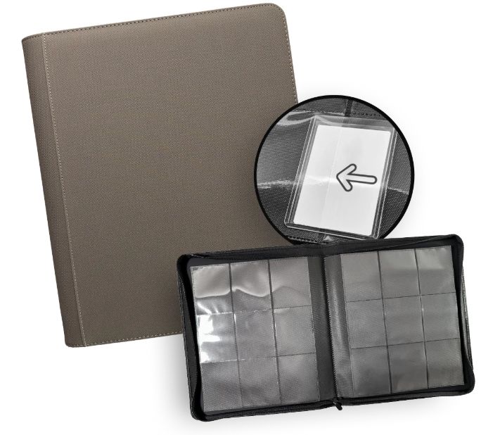 TCG GURU - 9-Pocket Toploader Zip Binder - Xenon Gray