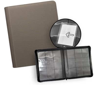 TCG GURU - 9-Pocket Toploader Zip Binder - Xenon Gray