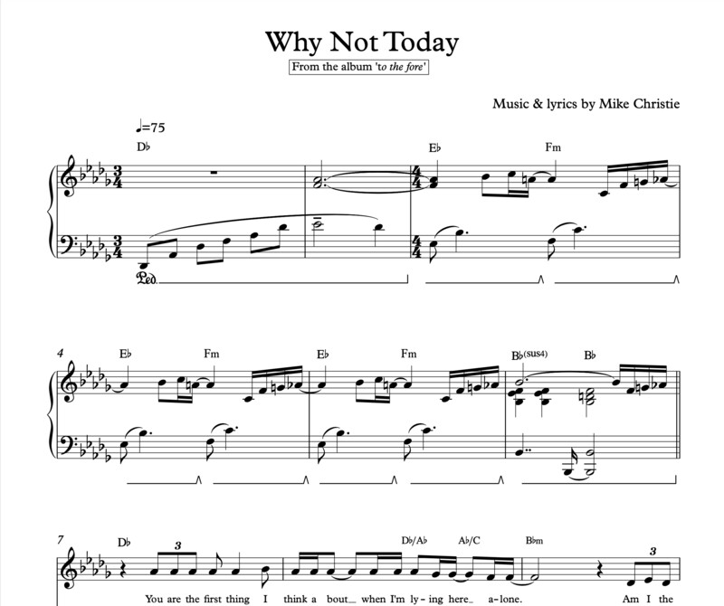 &#39;Why Not Today&#39; Digital Sheet Music