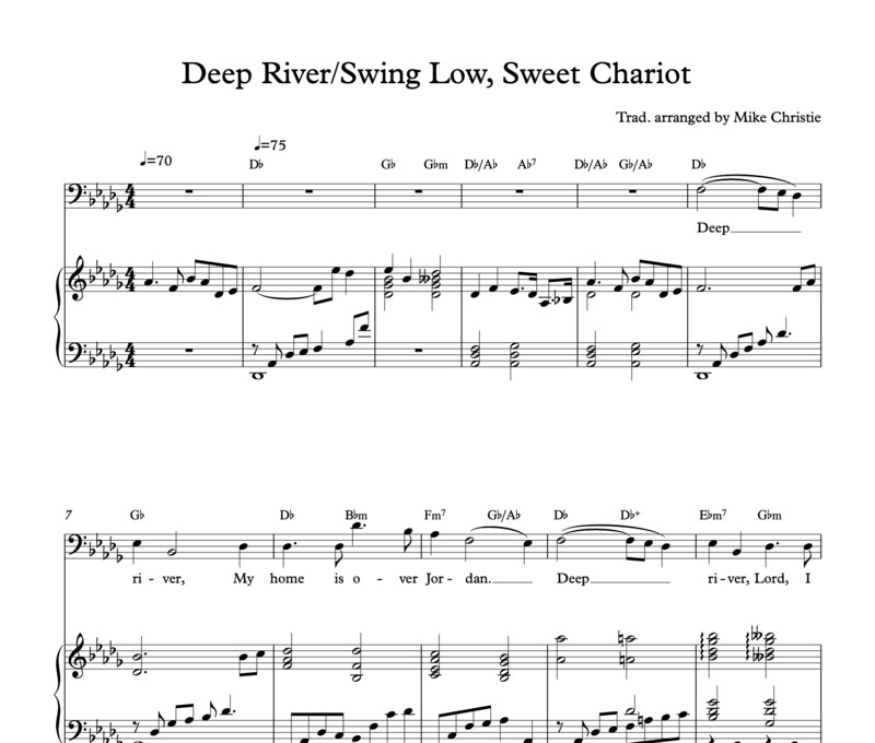 &#39;Deep River/Swing Low, Sweet Chariot&#39; Digital Sheet Music