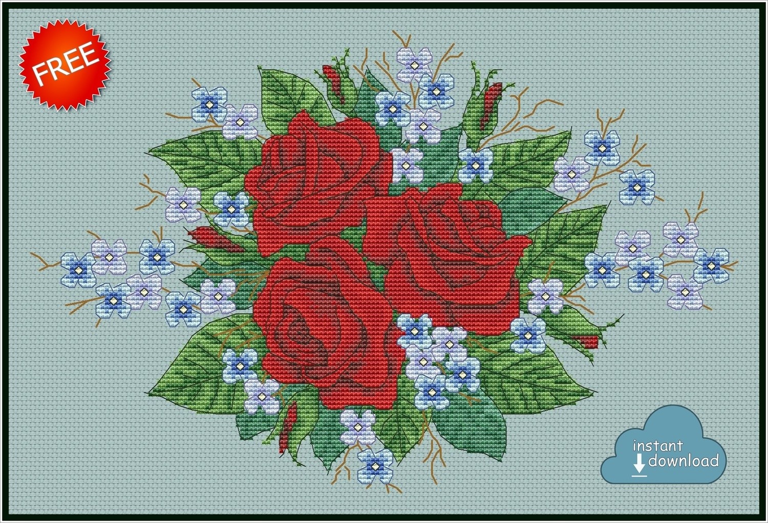 Modern cross stitch digital download cross stitch wall art cross stitch pattern home decor point de croix pdf happy new year Winter red