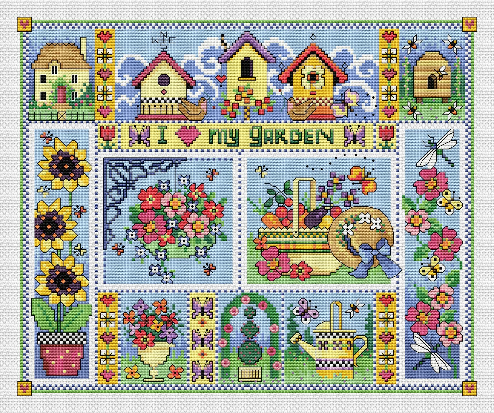 Love my Garden Cross Stitch Chart PDF + XSD FREE