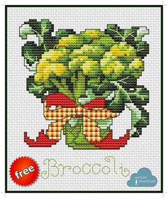 Broccoli Cross Stitch Pattern PDF + XSD. Instant Download.