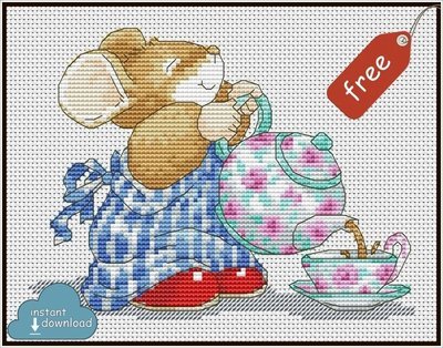 Tom Mouse Cross Stitch Pattern PDF + XSD. Instant Download. Free