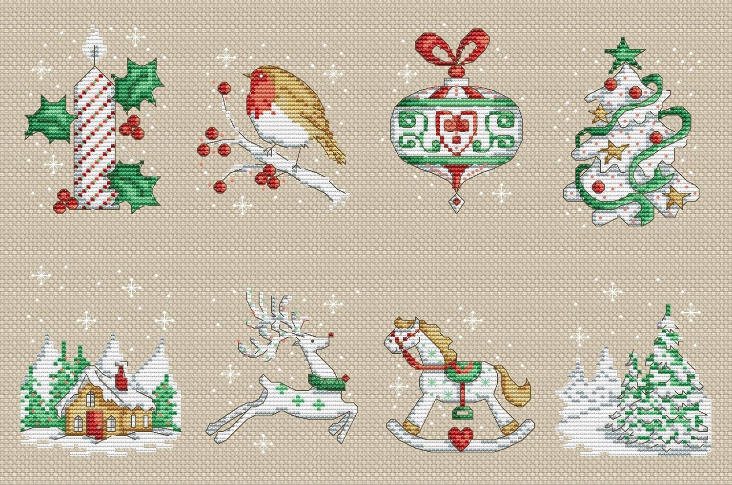 Cross Stitch PDF Download Chart Cross Stitch Pattern Christmas in the Trees Ornament