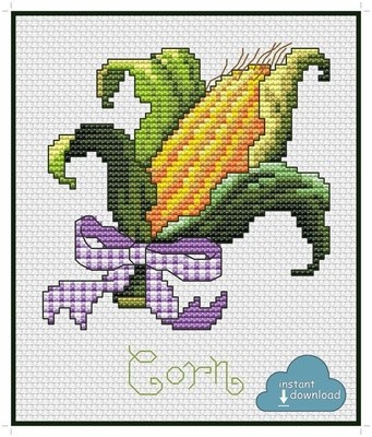 Corn Cross Stitch Pattern PDF + XSD. Instant Download.