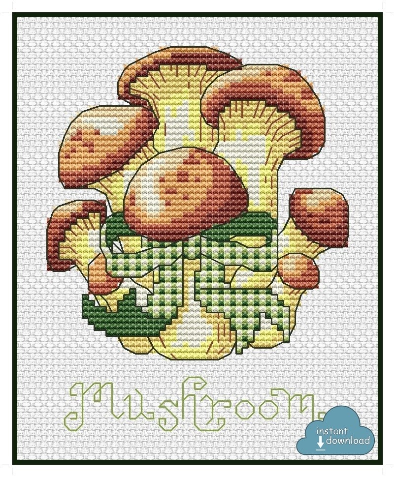 Mushroom Cross Stitch Pattern PDF + XSD. Instant Download.