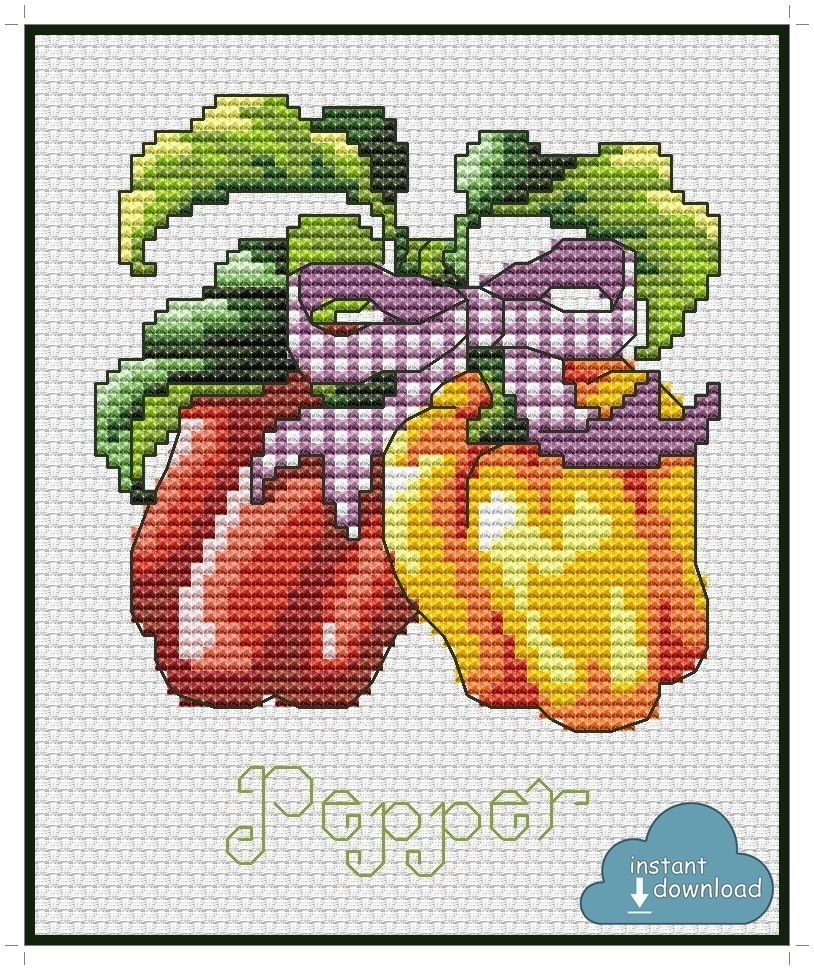 Pepper Cross Stitch Pattern PDF+XSD. Instant Download.
