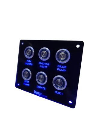 Standard 6 way back-lit switch panel - landscape