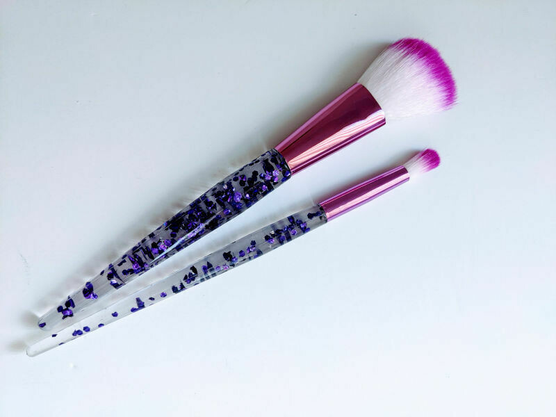 Makeup Brush Duo Purple Sparkles Makeup Brush Duo Purple Sparkles
