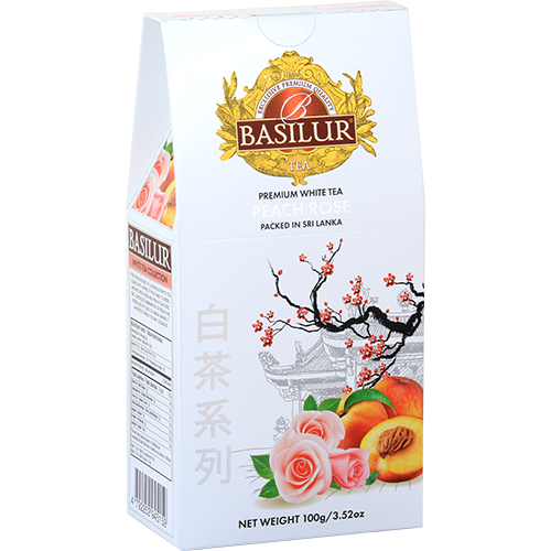 Чай білий Basilur Білий чай Персик та троянда картон 100 г