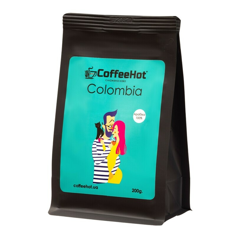 Кава Colombia CoffeeHot— моноарабіка з Колумбії, тіффані-етикетка, 200 г