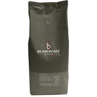 Пачка кави в зернах Blasercafe Orient 1000 г, 100% арабіка з 6 сортів, сіра  упаковка