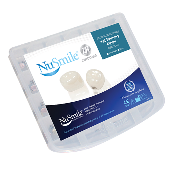 NuSmile ZR Zirconia 1st Primary Molar Regular Crown Storage Box