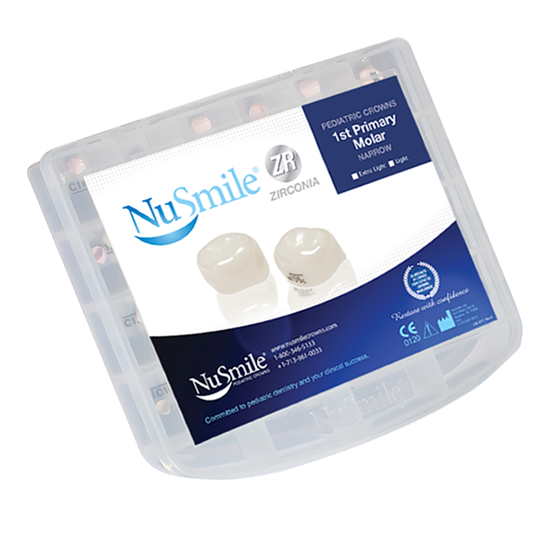 NuSmile ZR Zirconia 1st Primary Molar Narrow Crown Storage Box
