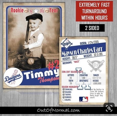 Los Angeles Dodgers LAD Vintage Trading Cards Invitations inserts