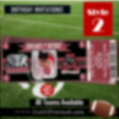 Ole Miss Rebels NCAA College Football Birthday Invitation Ticket Style