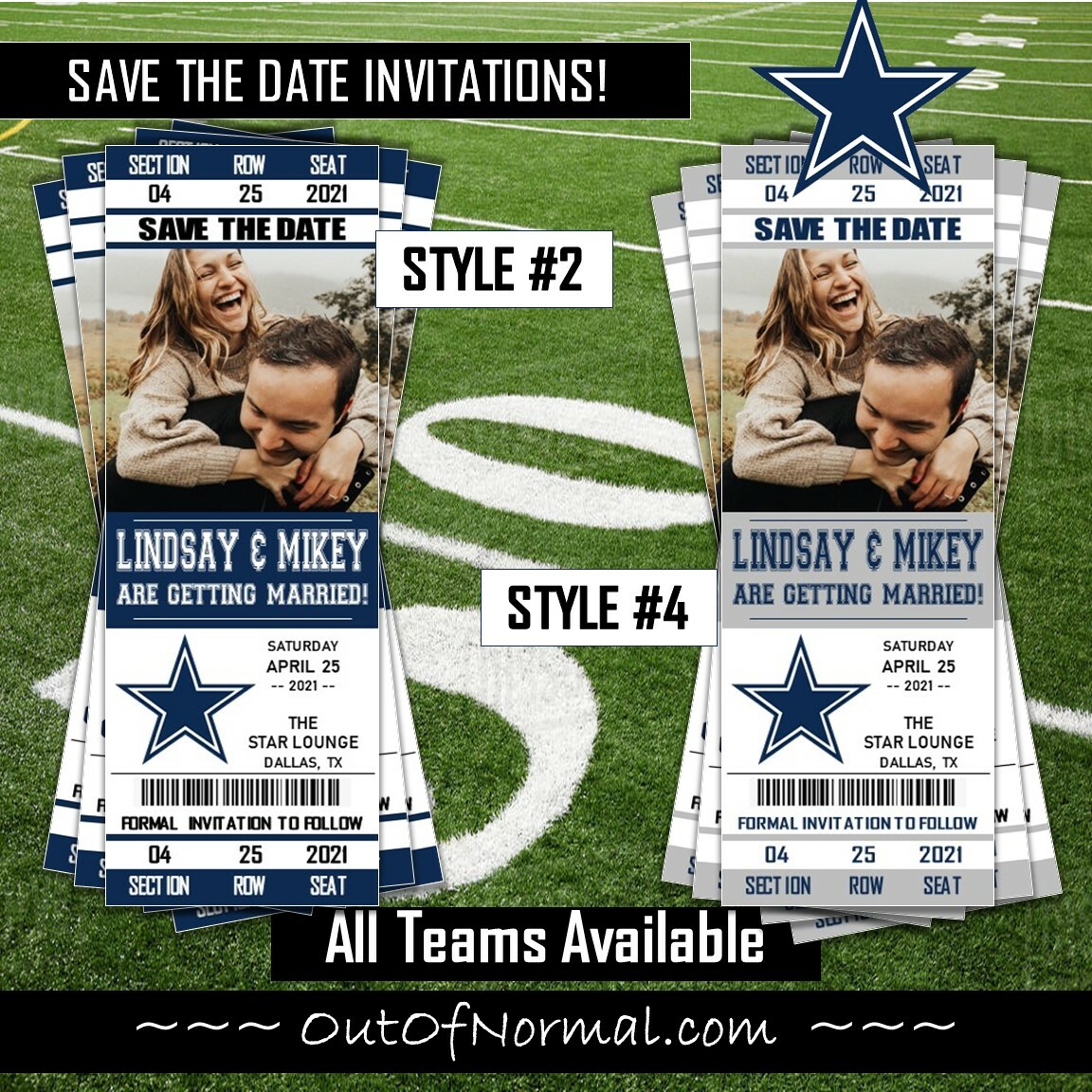 Dallas Cowboys Invites Ticket Style Sports Party – Sports Invites