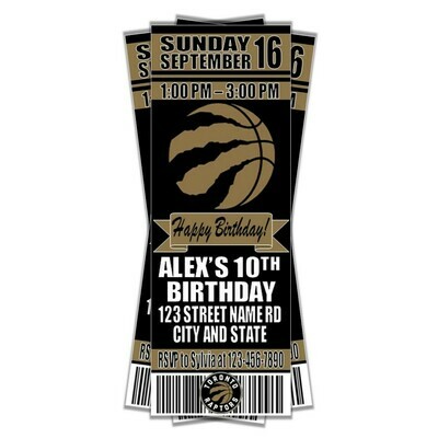 Toronto Raptors OVO Drake NBA Basketball Birthday Invitation Ticket Style