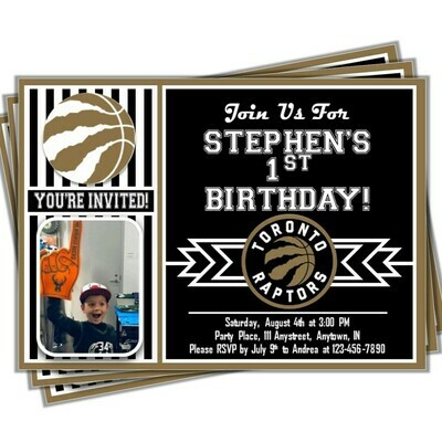 Toronto Raptors OVO Drake NBA Basketball Birthday Invitation 5x7