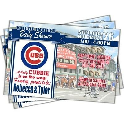 Chicago Cubs MLB baseball Baby Shower Invitation 4&quot;x6&quot;