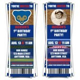 Chicago Cubs Photo Picture MLB Baseball Birthday Invitation Ticket Style