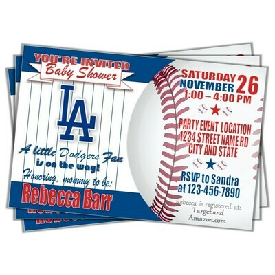 LA Los Angeles Dodgers baseball ⚾️  Baby Shower Invitation 4&quot;x6&quot;
