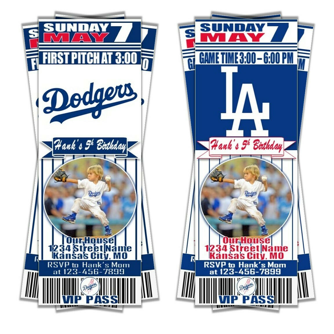 La Dodgers Game Ticket Gift Voucher Printable Surprise Baseball Tickets 