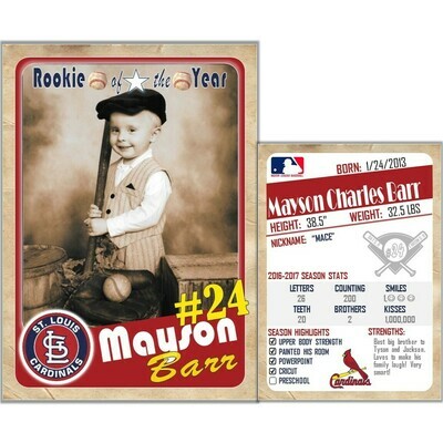 St. Louis Cardinals Vintage Trading Cards Invitations inserts