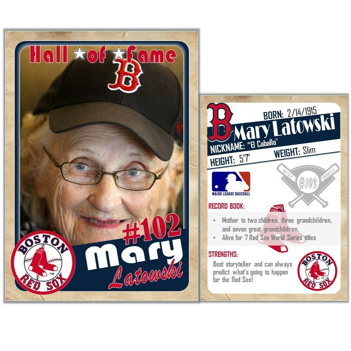 Boston Red Sox ADULT Vintage Trading Cards Invitations inserts